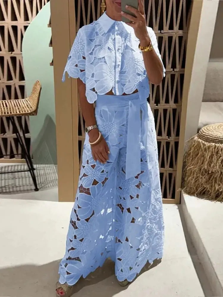 2 Piece Sets Womens Outfits Elegant Summer Cardigan Suit - Love Salve